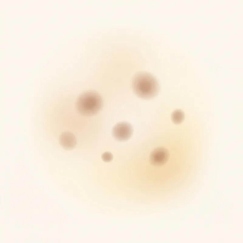色素沈着が残った肌のイラスト。薄い茶色の跡が点在している